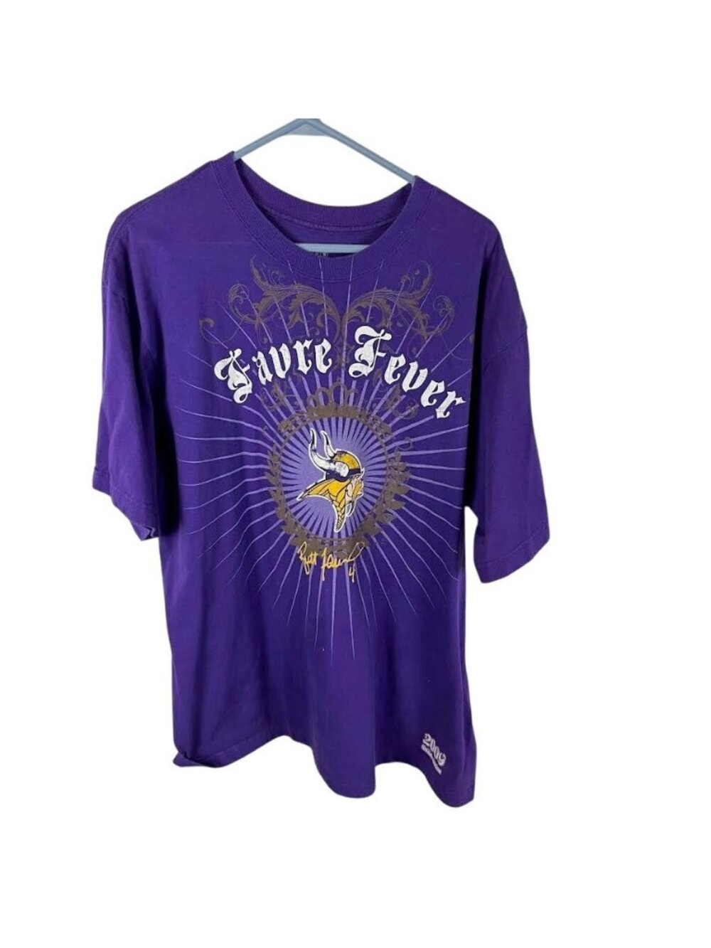 Reebok Mens Minnesota Vikings Brett Favre Fever Tee Purple XL Vintage (h2/38)